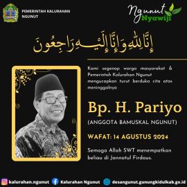 Wakil Ketua Bamuskal Ngunut H. Pariyo Tutup Usia